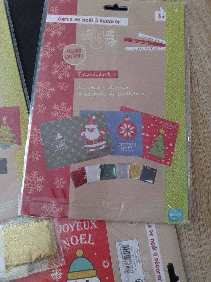 3x3 cartes loisirs créatifs paillettes de NOËL - 16x22cm ( plusieurs exemplaires voir annonce) - photo numéro 4