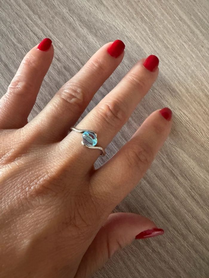 Bague argent avec pierre de Lune taille unique réglable