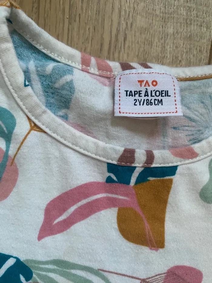 Pyjama en coton tape a l’œil motif tropical - photo numéro 2