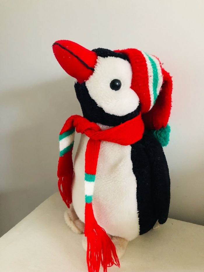 Peluche pingouin manchot décoration noël vintage - photo numéro 4