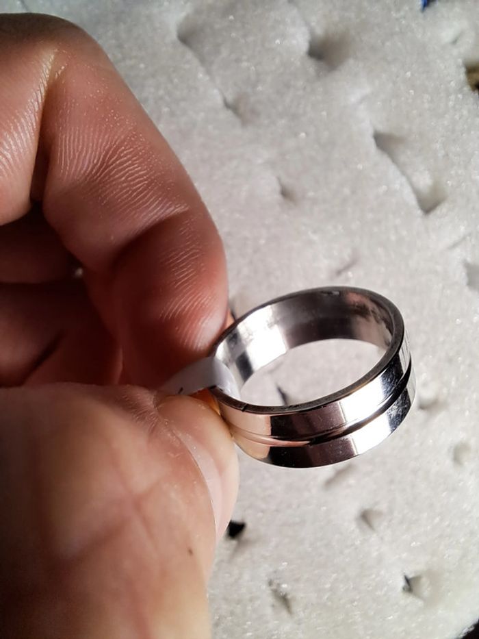 Bague acier inoxydable argentée