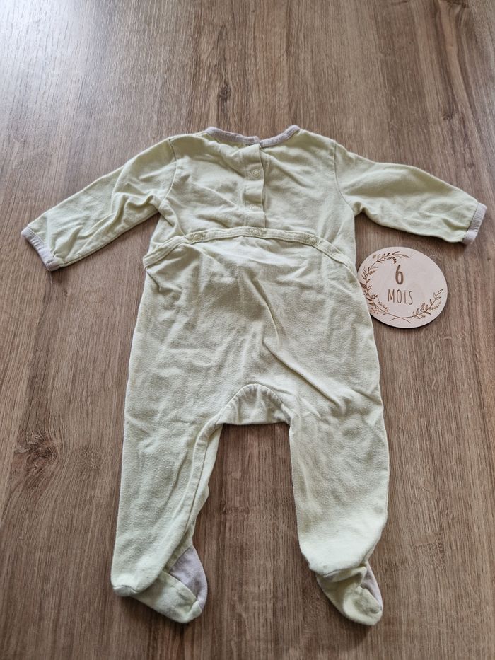 Pyjama/Grenouillère Kitchoun 6 mois - Vert Clair Motif Jungle - photo numéro 4