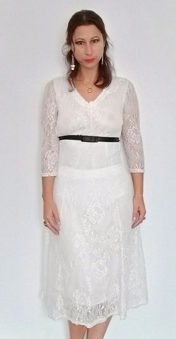 Robe longue dentelle blanche