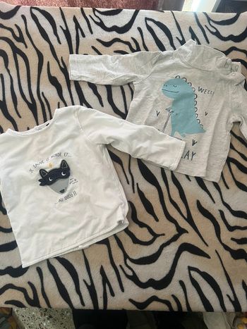 Lot tee shirt 2pommes et kiabi 12mois