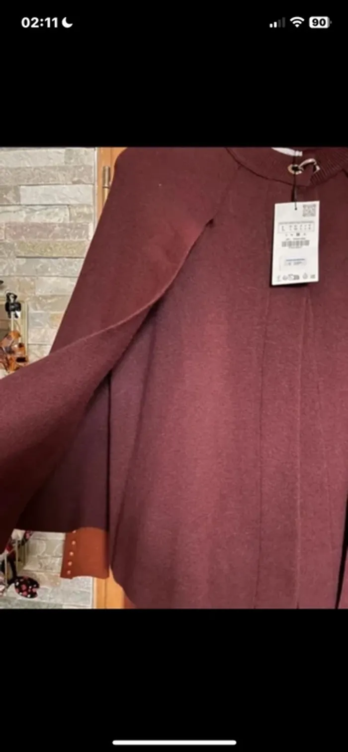 Manteau cape Zara taille L Collection Zara 2025. - photo numéro 5