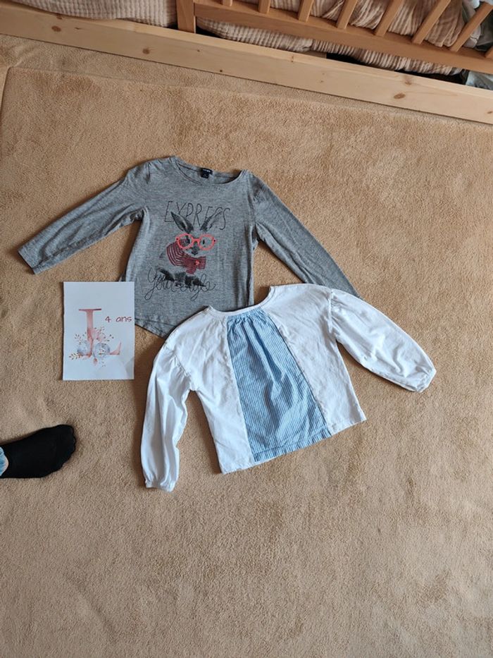 Lot de 2 tee-shirts manches longues 4 ans Kiabi - photo numéro 2