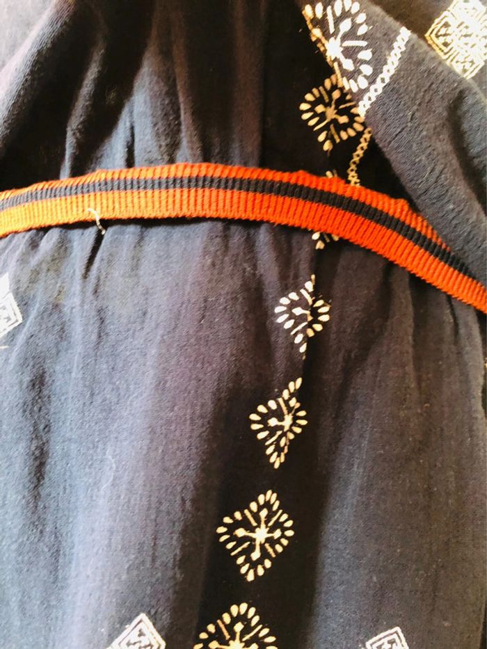 💙Robe t-shirt ethnique hippie marine imprimée🤎navy t-shirt dress💙 - photo numéro 5