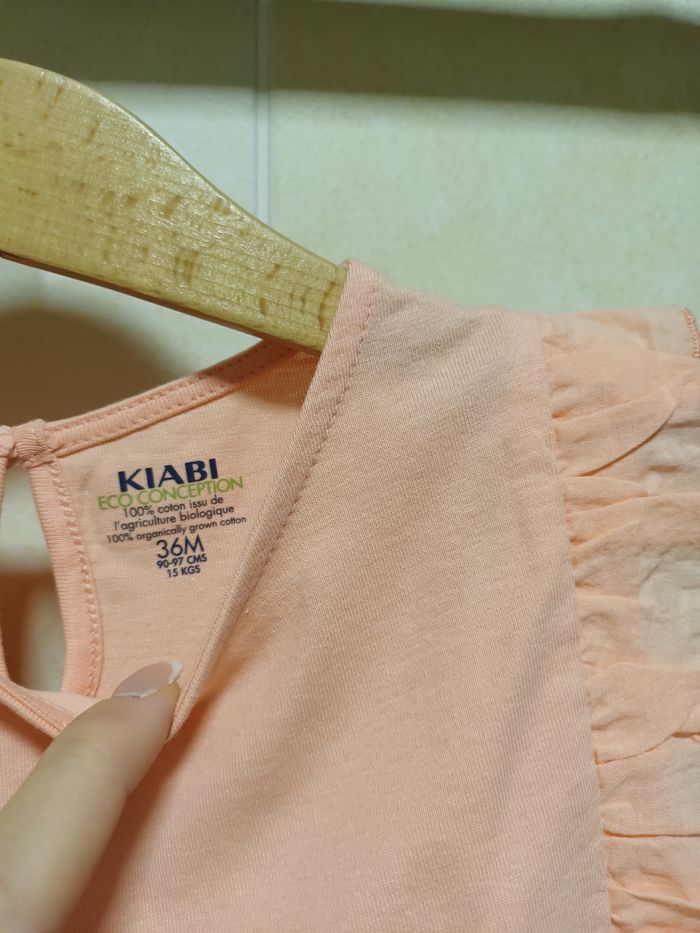 T-shirt corail 36 mois 100 % coton biologique neuf - photo numéro 3