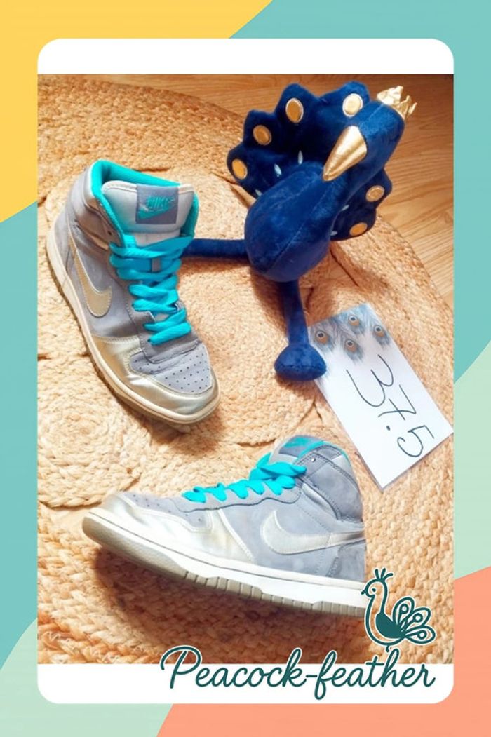 Baskets Nike grises turquoise 37.5