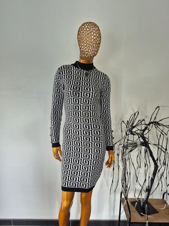 Ribe Courte Manches Lingues Noire et Blanche Femme Taille Unique