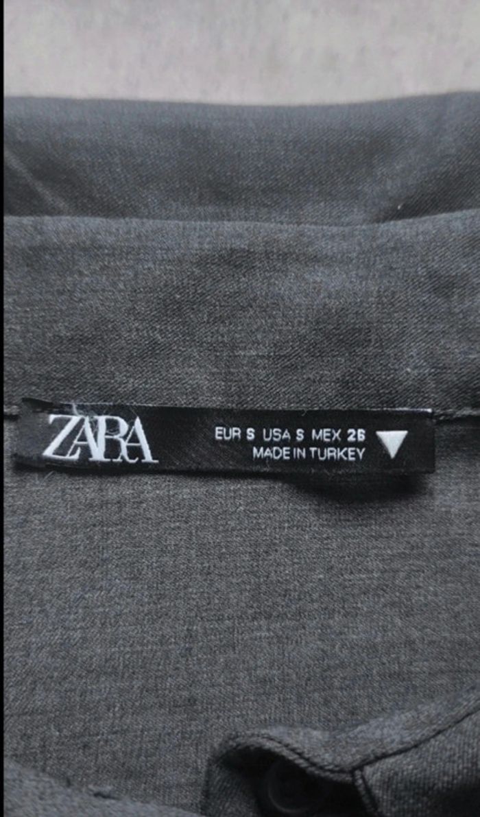 Magnifique combinaison short chemisier Zara gris S - photo numéro 9