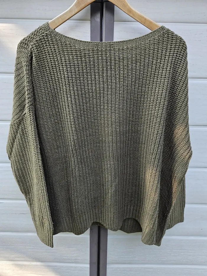 Pull décontracté mi-saison femme - Taille L / 40 - Tex - Kaki - photo numéro 3