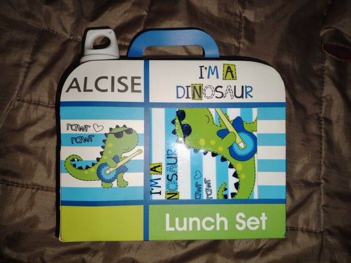 Lunch set boîte + gourde dinosaure alcise