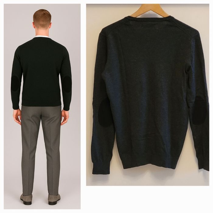 Célio Les Essentiels Pull TailleL - Gris- Col V & ML avec Coudière- Elt Essentiel Vestiaire Homme - photo numéro 2