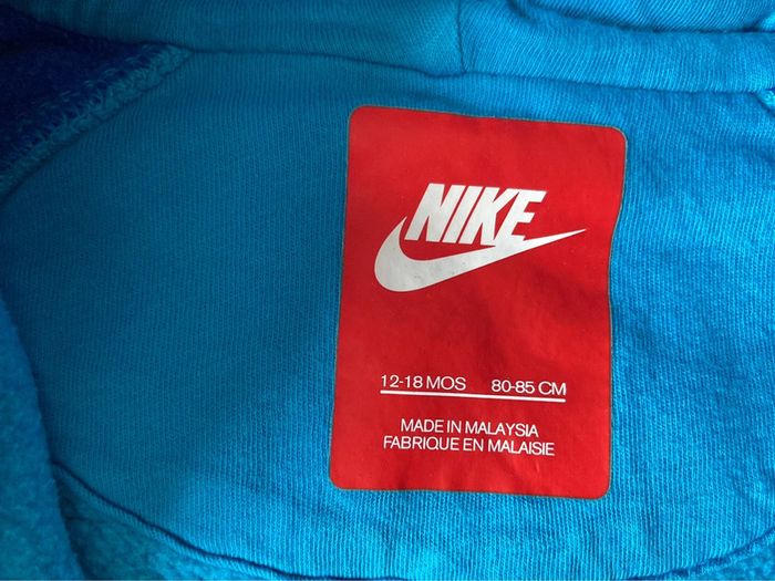 Veste jogging bleu Nike 12 mois / 18 mois logo orange - photo numéro 3