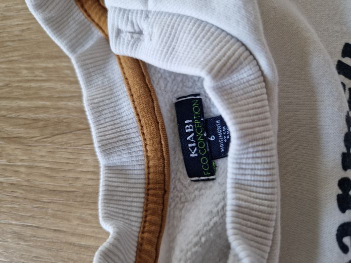 ENSEMBLE 2 Pièces Mixte 'Charmeur' Sweat Blanc & Pantalon Moutarde Kiabi - 6 mois - photo numéro 3