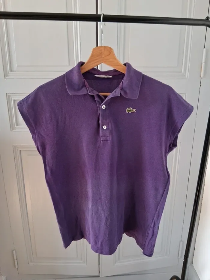 Polo violet vintage - Lacoste - 42