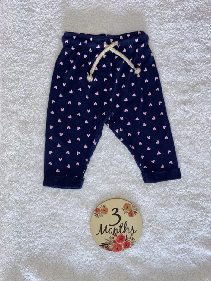 Pantalon motifs cœurs 3 mois