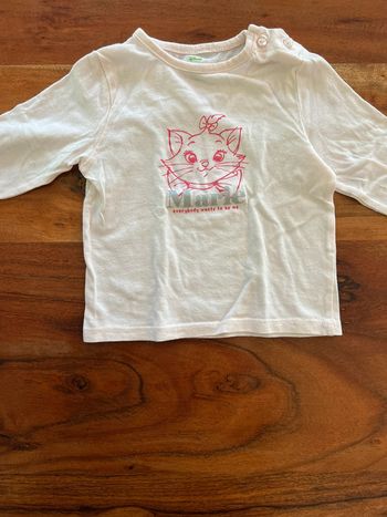Tee shirt manche longue 12 mois fille aristochat