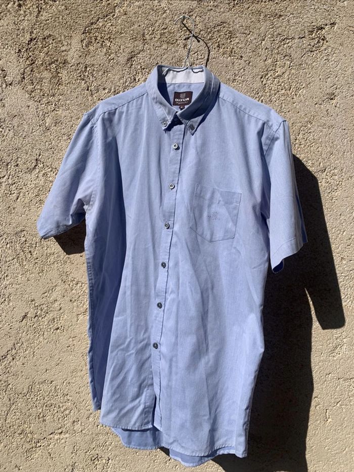 Chemise bleue manches courtes Ollygan 1981 T4 TL