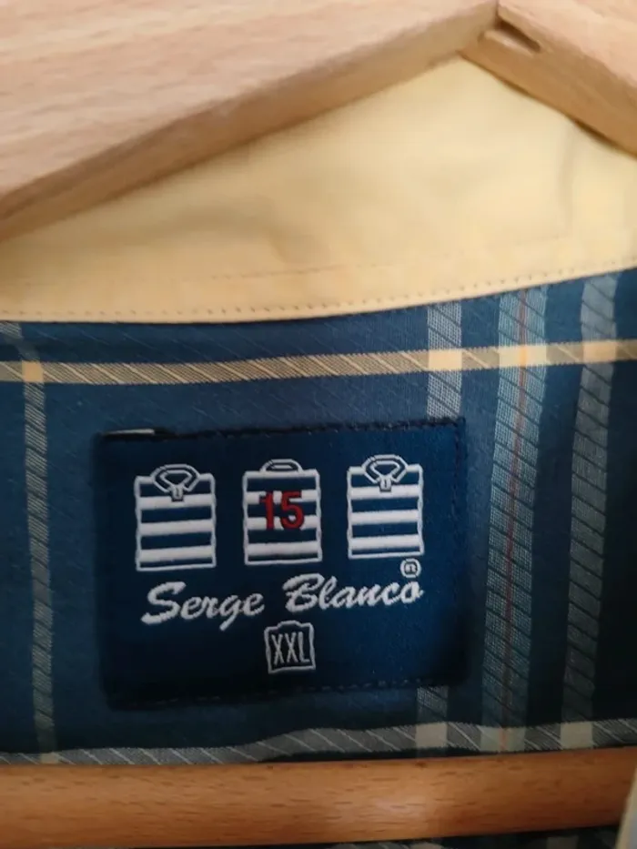 Chemise a carreaux marine et jaune Serge blanco XXL - photo numéro 3