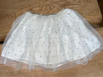 Jupe tape à l’œil de fête tulle blanche doré 14 ans