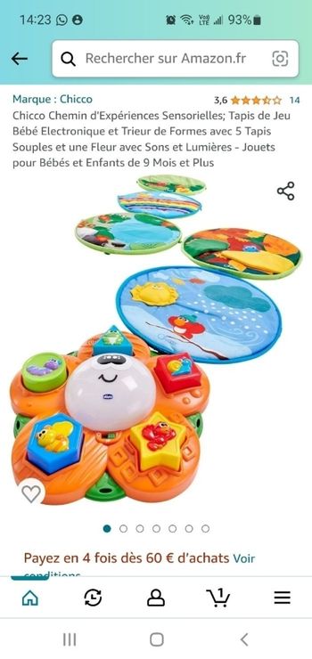 Jeu  tapis d éveil 4 saisons