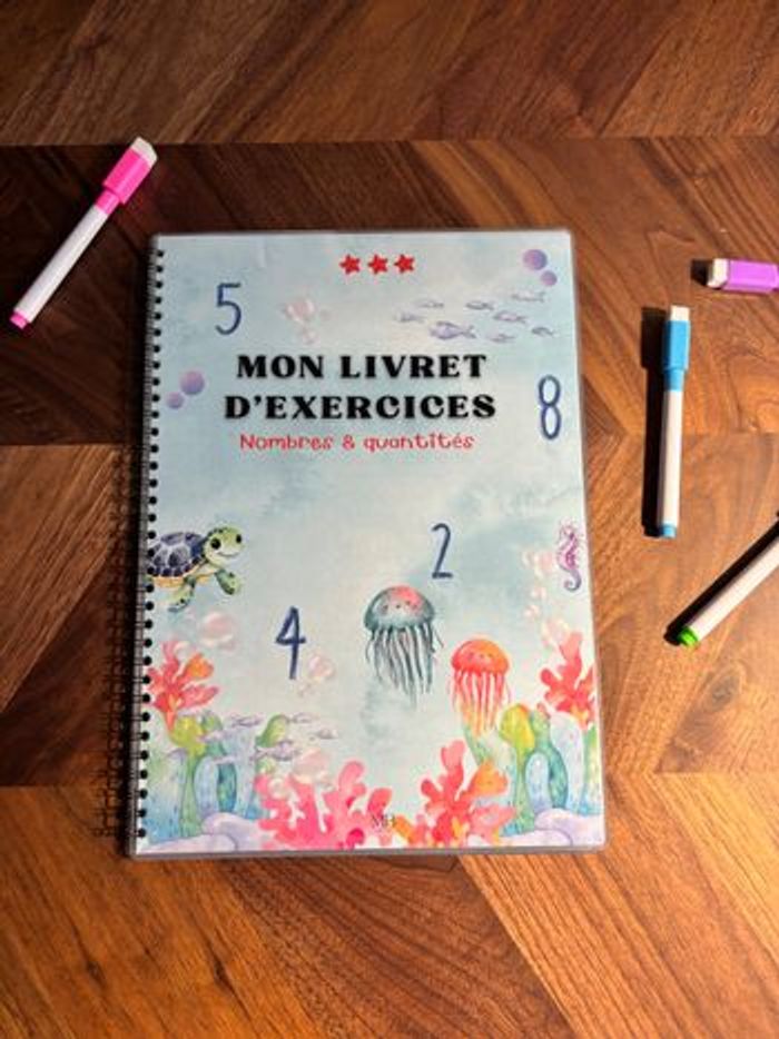 Livret éducatif Nombres et Quantités – Grande Section – Réutilisable et Plastifié - photo numéro 4