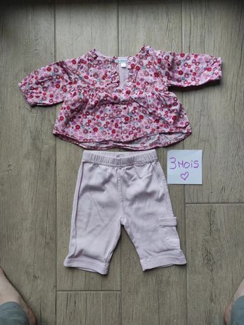Ensemble pantalon et chemise 3 mois
