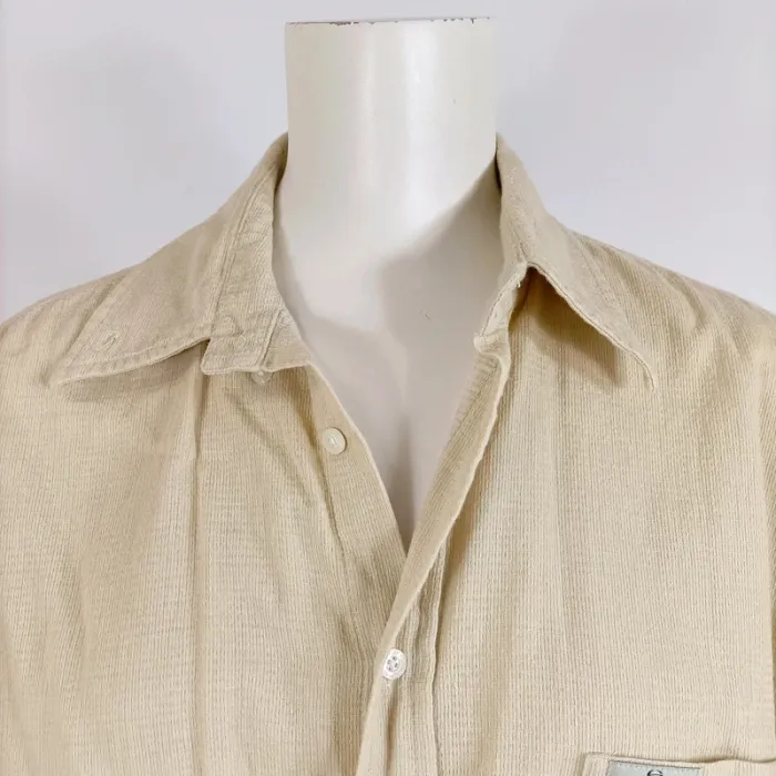 Chemise beige Sergio Tacchini vintage – 100 % coton, manches courtes L A650 - photo numéro 2