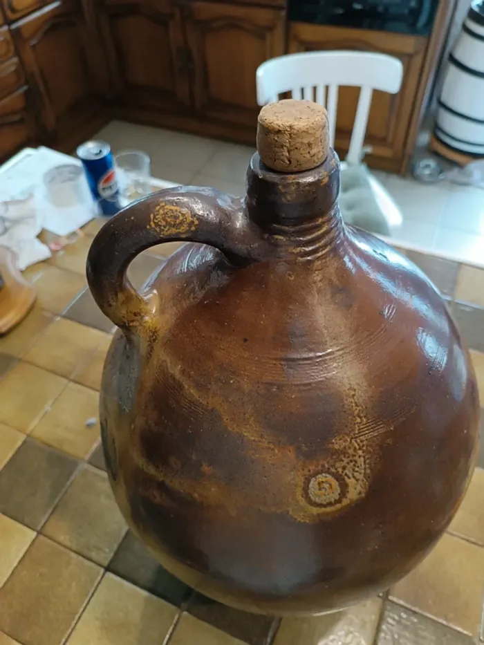 Jarre cruche en terre cuite vintage ancien - photo numéro 2