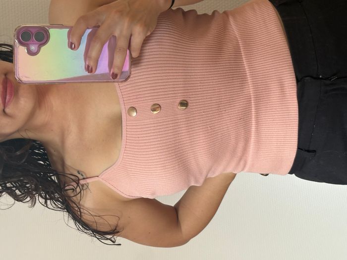 Blouse rose à bretelles - photo numéro 4