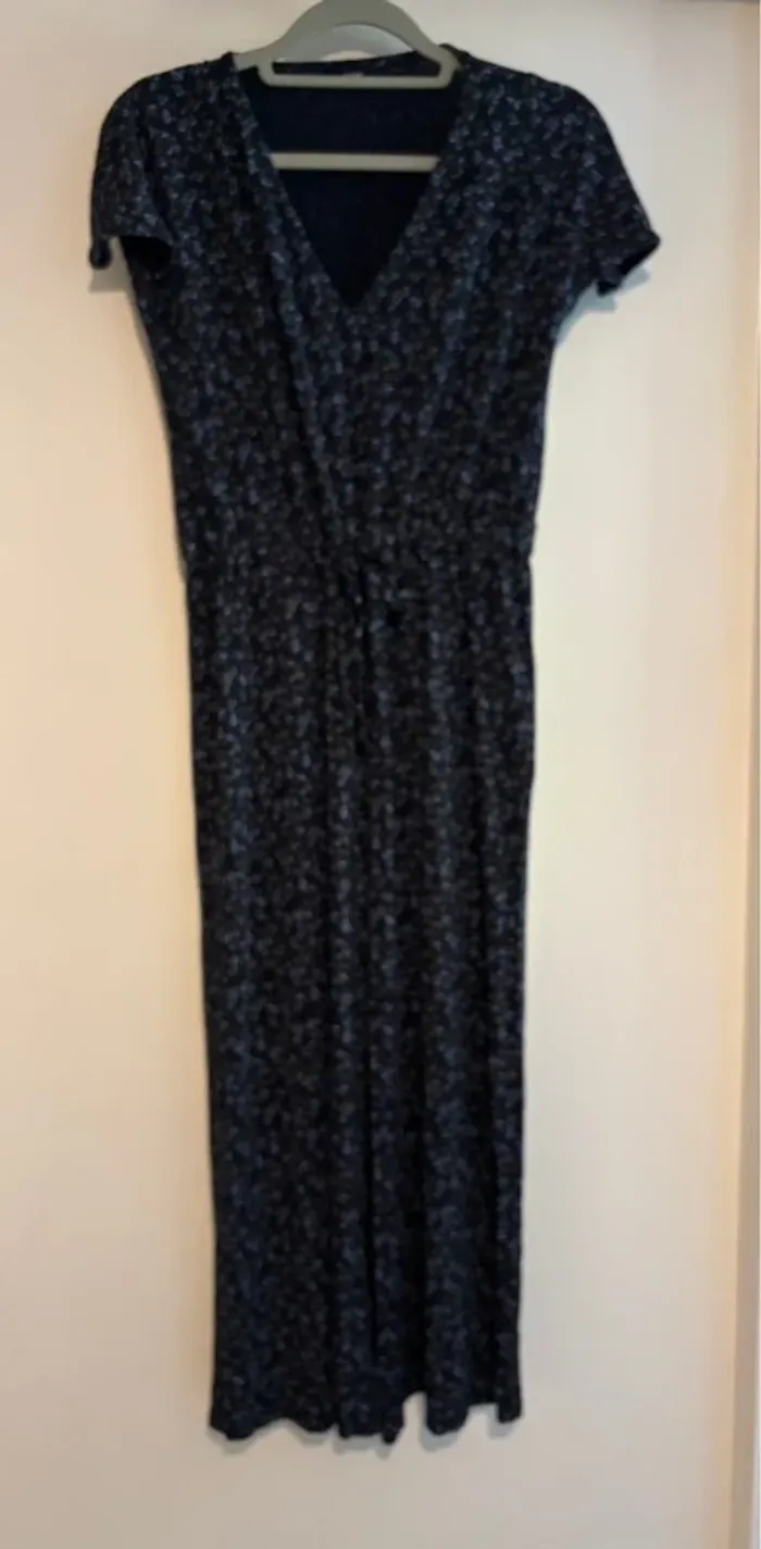 Robe longue noire à fleurs KIABI – Taille S - photo numéro 2