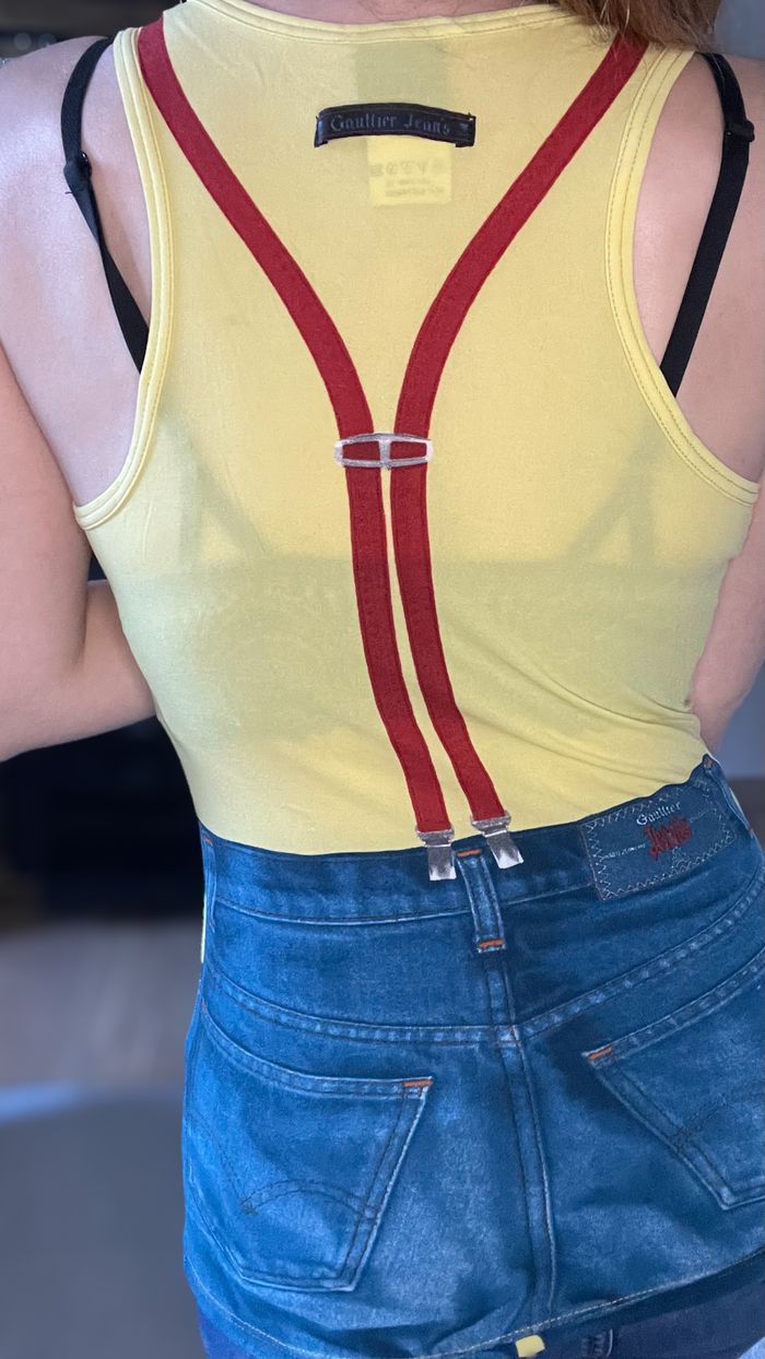 Débardeur Jean Paul Gaultier bleu et jaune taille 38 - photo numéro 2