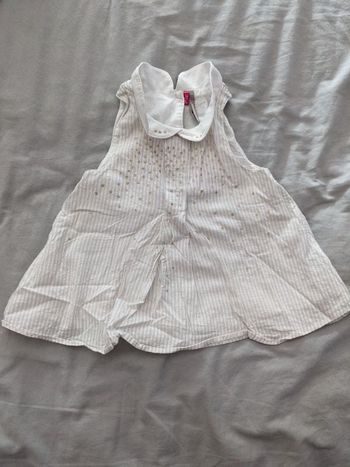 Blouse blanche sans manche orchestra 18 mois