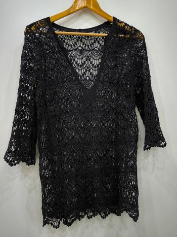 Pull noir crochet taille 36