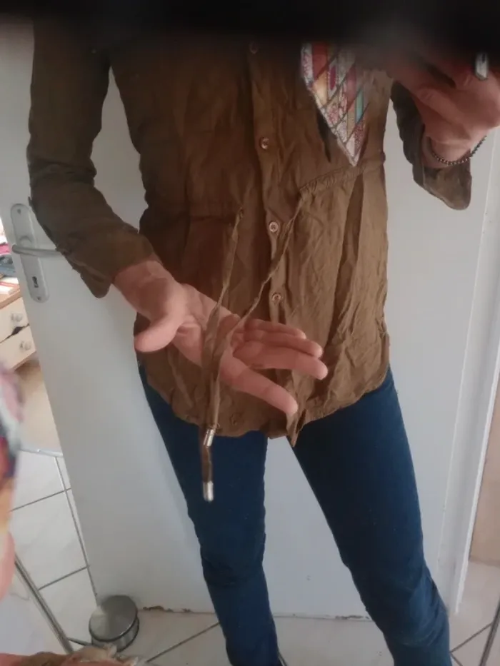 Chemise 38 femme cintrée – kaki c87 - photo numéro 7