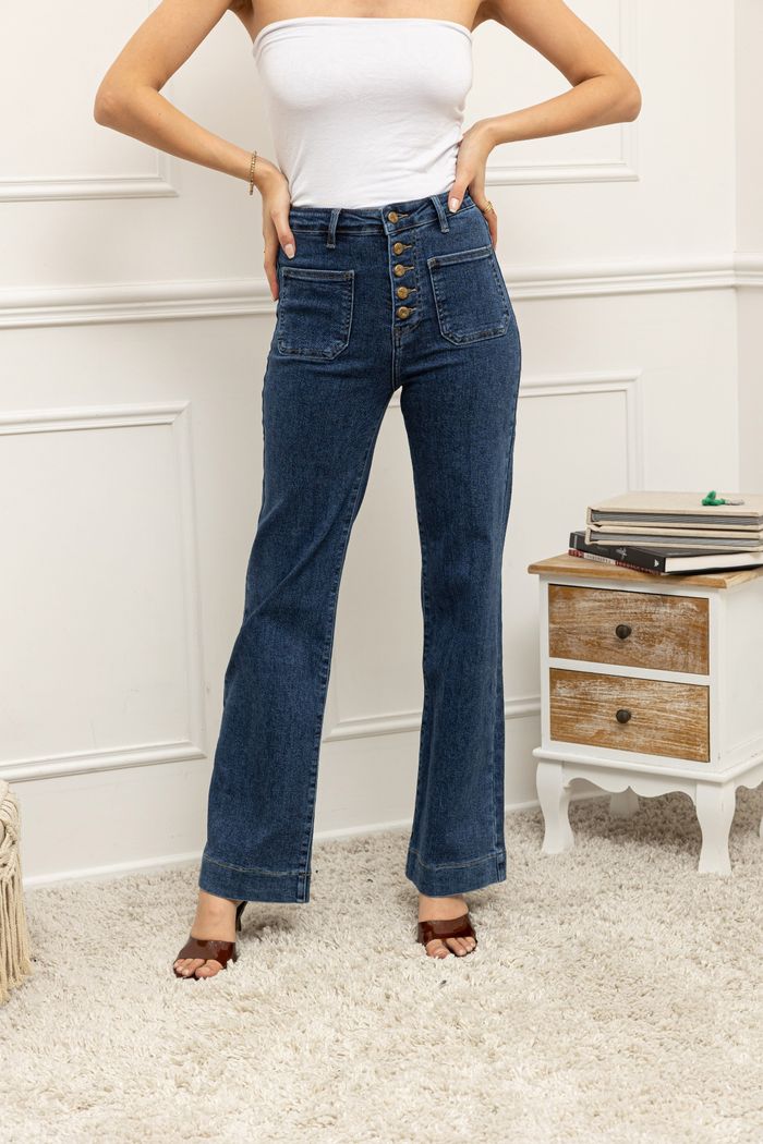 Jeans 5 boutons wide leg taille 34 - photo numéro 5