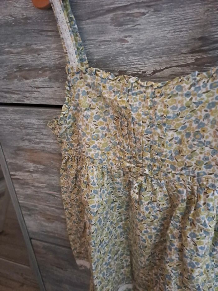Top bretelles 10 ans la redoute imprimé petites fleurs bleu vert - photo numéro 2