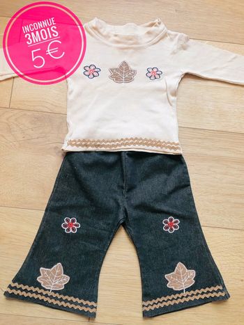 Ensemble pantalon + Tee-shirt en 3mois