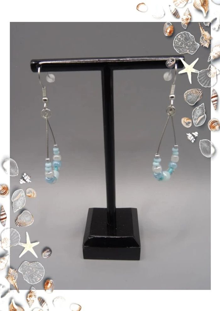 paire de boucles d'oreilles en perle de rocaille faite main - photo numéro 4