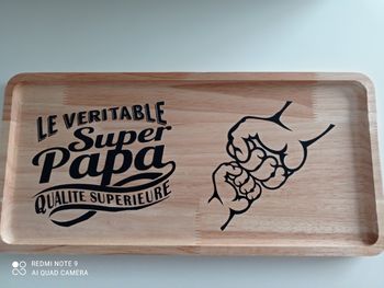 Plateau bois pour papa