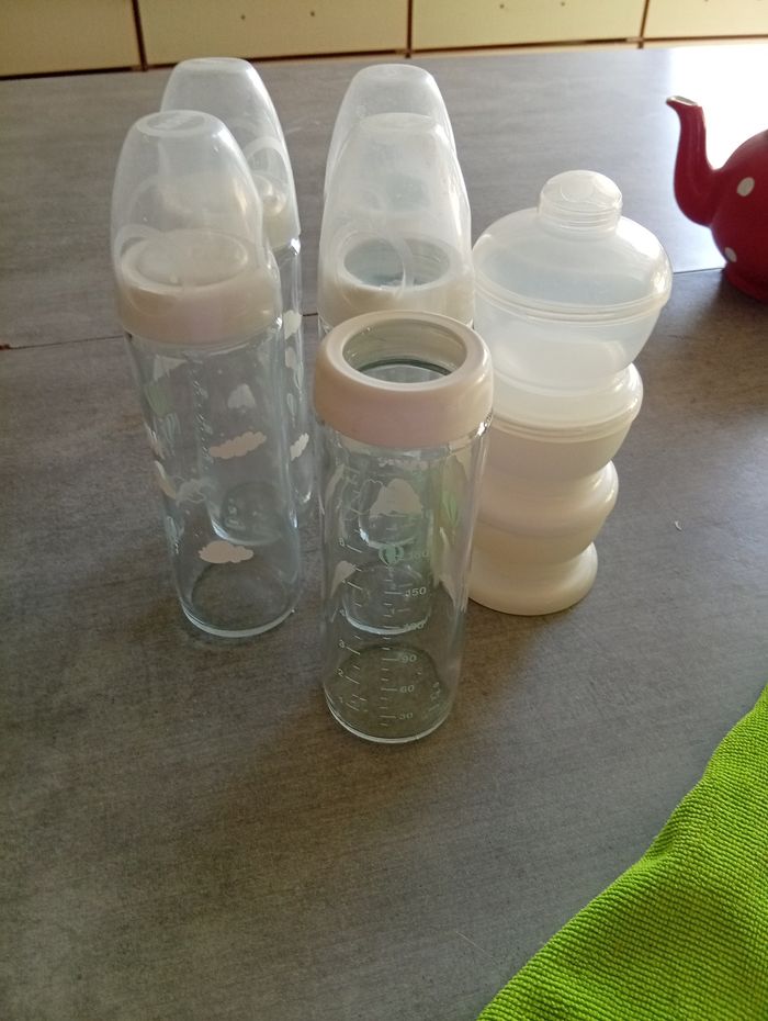 Lot de 5 biberons en verre - photo numéro 2