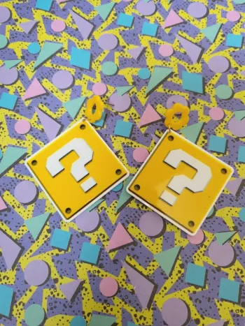 Boucles d'oreilles Lucky Block Mario