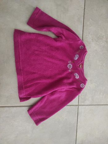 Sweat polaire vinyl fraise 26 mois