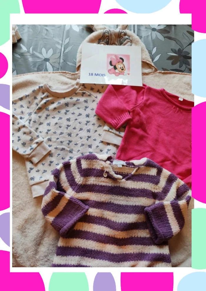 Lot de 3 pulls taille 18 mois