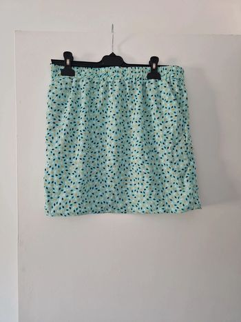 Jupe femme courte été turquoise motifs taille L TBE women only