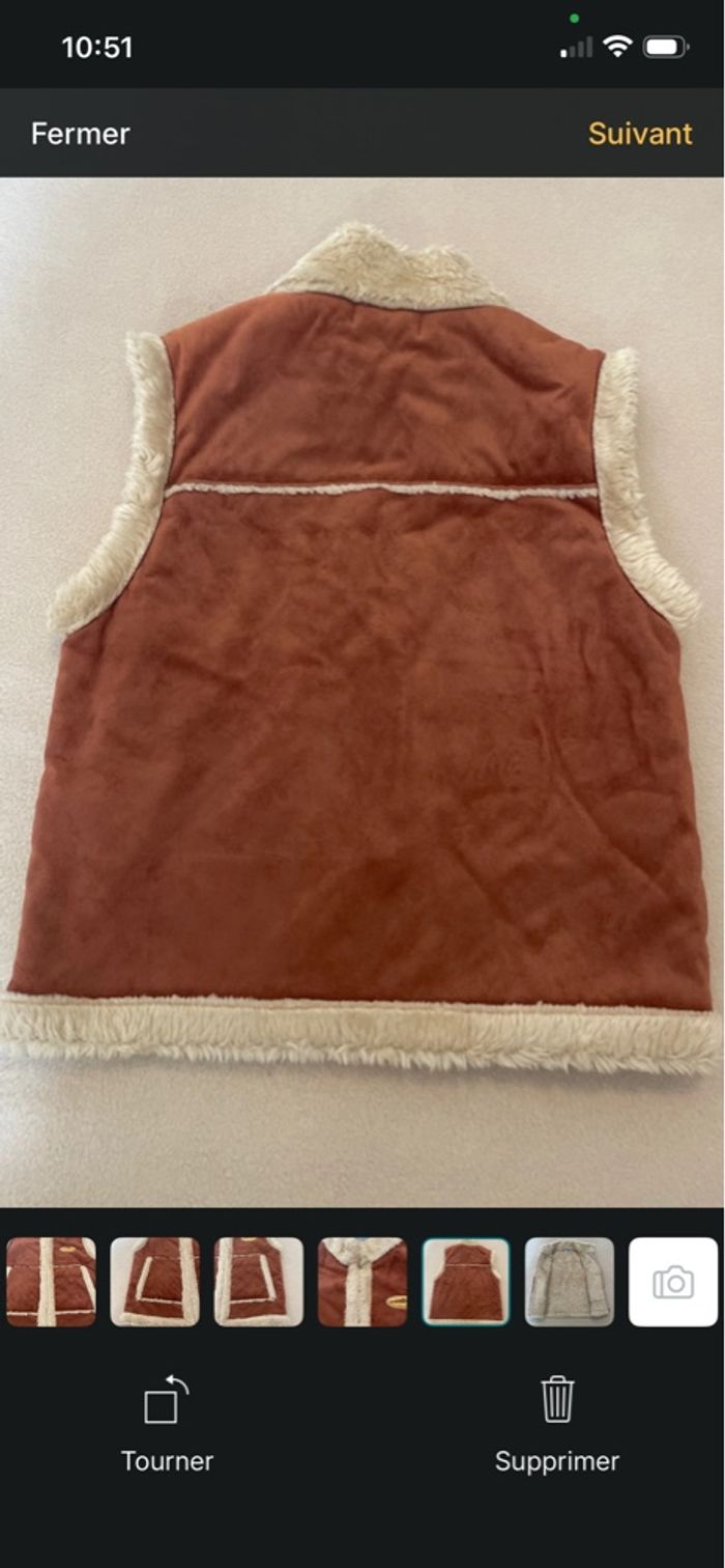 Gilet sans manches nounours, taille huit ans, doublure moumoute - photo numéro 6