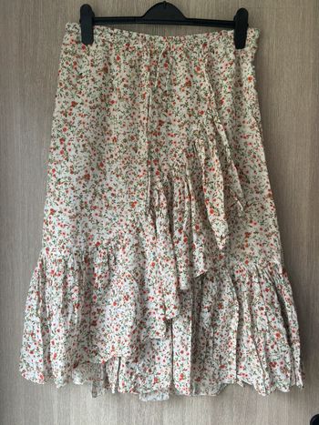 Jupe longue volantée à imprimé petites fleurs champêtres - Léon& Harper - T38