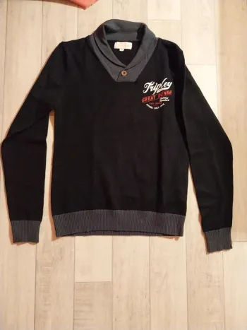 Pull noir et gris T12A